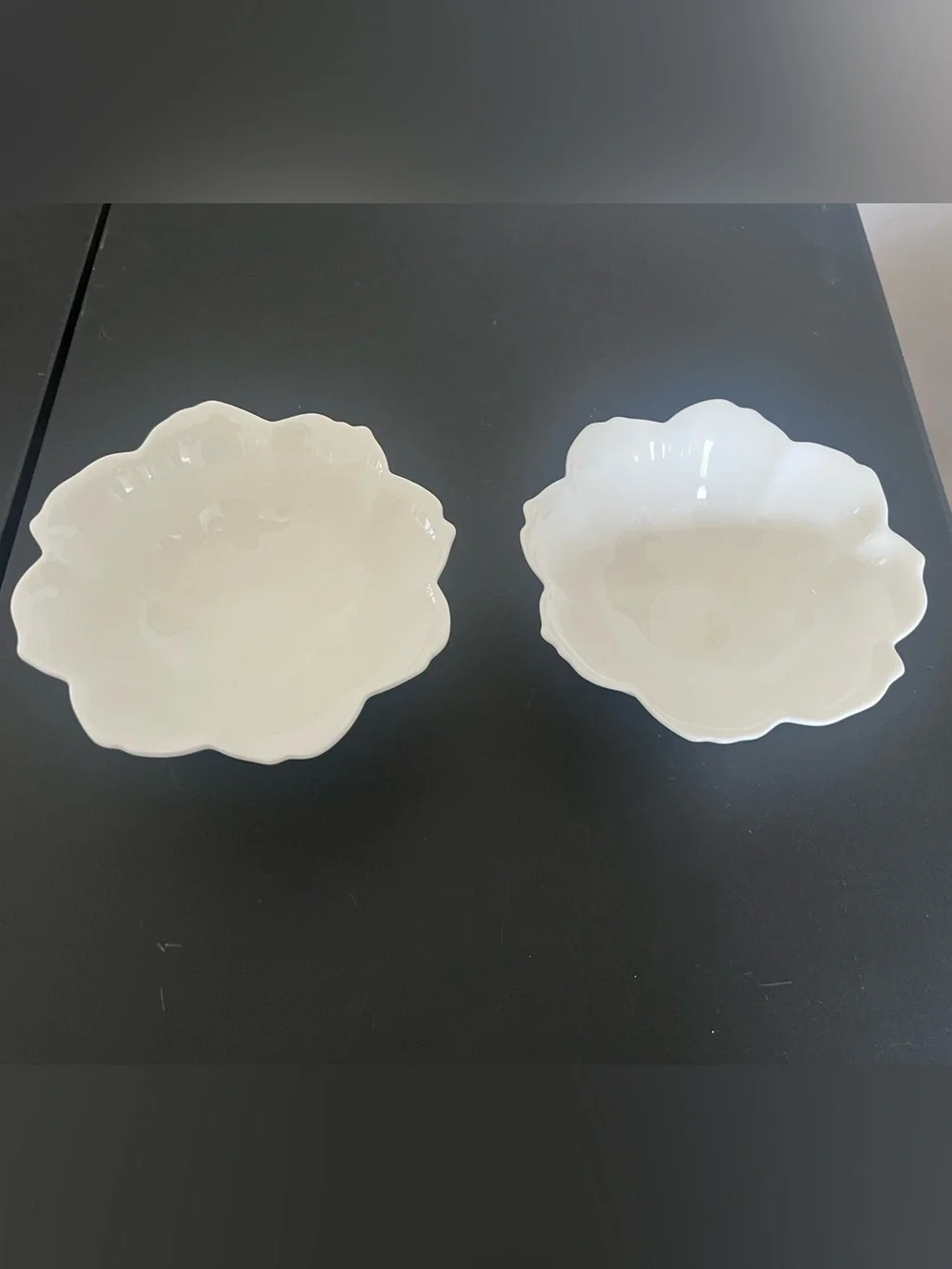 White Floral Pottery Barn Ceramic Serving Bowls - Set of 2